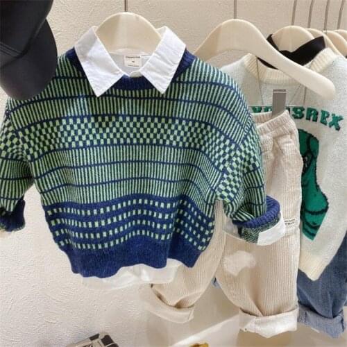 Winter Warm Knitting Autumn Cotton Sweater Top Baby Children Clothing Boys Girls Kid Spring Fast Shipping