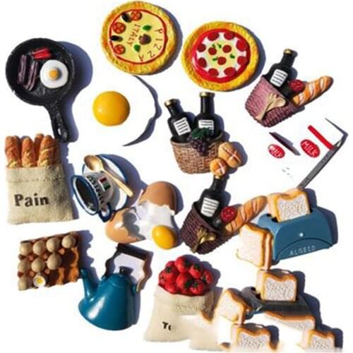 ZOCDOU 1 Piece European French Bread Basket Egg Milk Pan Breakfast Tomato Fridge Sticker Creative Travel Souvenir