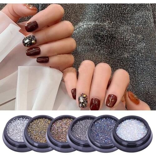 1 Box Micro Pixie Beads Gravel Nail Crystals For Nails Colorful Multicolor Micro Strass Glass Caviar Beads For Nail Art Beads