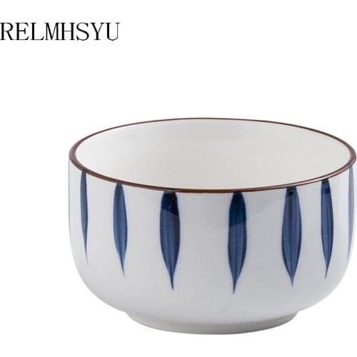 1PC Japanese Style 4.5Inch Hand-painted Underglaze Ceramic Fruit Salad Single Dinner Bowl Restaurant Tableware