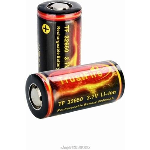 1Pc Flat Top 32650 6000mAh Li-ion 3.7V Rechargeable Lithium Battery for Flashlight and more Digital Products Ap12 21 Dropship