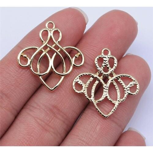 10pcs 25x24mm KC Gold Plated Geometry Charm Pendant For Earring Making Earring Accessories