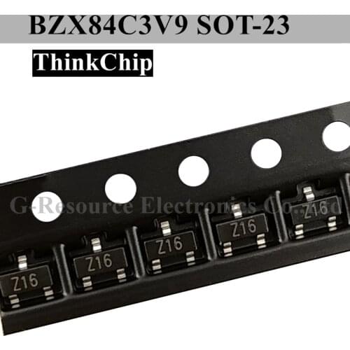 100pcs) BZX84C3V9 SOT-23 SMD Voltage Stabilized Diode 3.9V (Marking Z16)