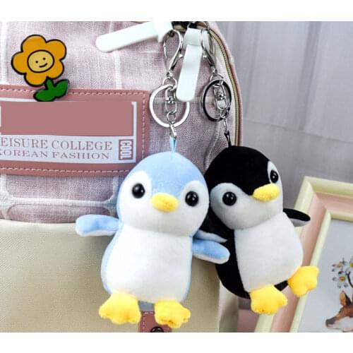 11.5cm Lovely penuin plush toys Cartoon penguin keychain pendant for backpack Soft toy ornament Bags decoration doll