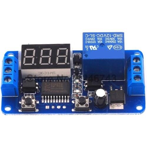 DC 12V LED Display Digital Time Delay Relay Timer Control Switch Module PLC Electronic PCB Board Module