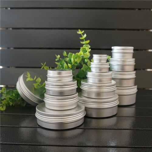 2/5/10pcs Silver Empty Round Aluminum Box 5/10/15/30/50/80/100/150g Ml Metal Tin Cans Cosmetic Cream DIY Refillable Jar Tea Pot