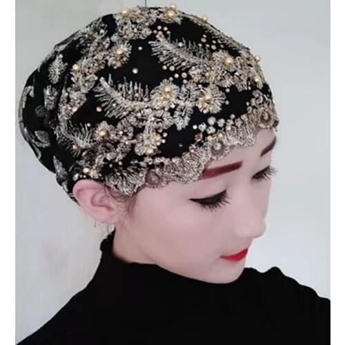 2021 Fashion Hijab Cap Party wedding rhinestone shining hijabs lady Muslim shawls Headwear Wrap