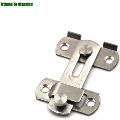 5pcs Silver Stainless Steel Door Latch Sliding Lock Barrel Bolt Latch Hasp Staple Gate Safety Lock ,4 x Screw