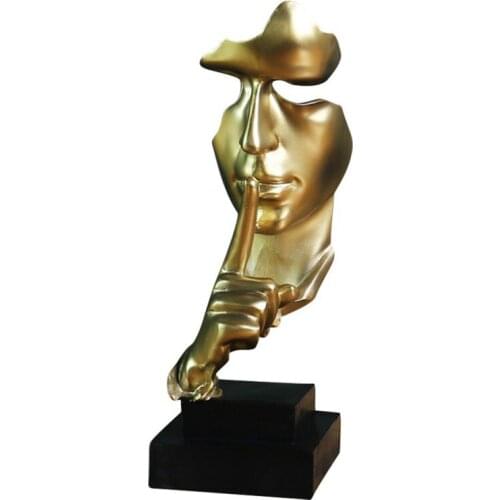 Abstract Modern Sculpture Thinker Sculpture "Silence Is Golden" Sculpture Suitable For Office Bedroom Conference Hall