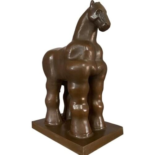 ArtsHom Bronze Art Decor Fat Horse Bronze Statue Sculpture Wild Animal Fat Horse Botero Bronze Figurines Famous Statues For Home