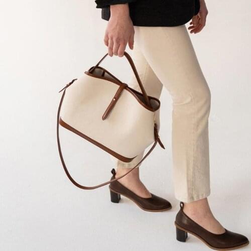 Brand Womens Bag New 2021 Casual Shoulder Bag Pu Canvas Stitching Cross-Body Bucket Bag Handbags Women Bags Women Bag