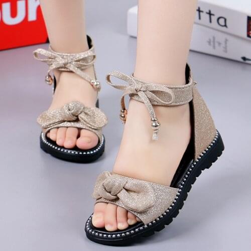 Kids Girls Spring Summer Little Kids Shoes Girls Shoes Flat Heel Sandals Princess Dress Bow Fashion Shoes Girls lolita shoes