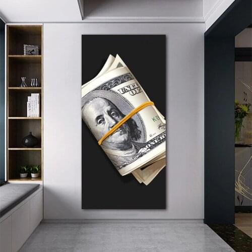 Dollar Money Posters and Prints Inspirational Art Nordic Canvas Painting Wall Art Pictures for Living Room Bedroom Office Decor