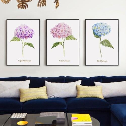 Elegant Poetry Nordic Modern Watercolor Flower Bouquet A4 Canvas Painting Art Print Poster Picture Wall Decoration Wall Decor
