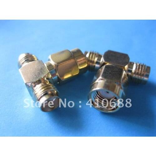 SMA RF Dual Male to 1 Female Coaxial Connector T Type 30 pcs per lot