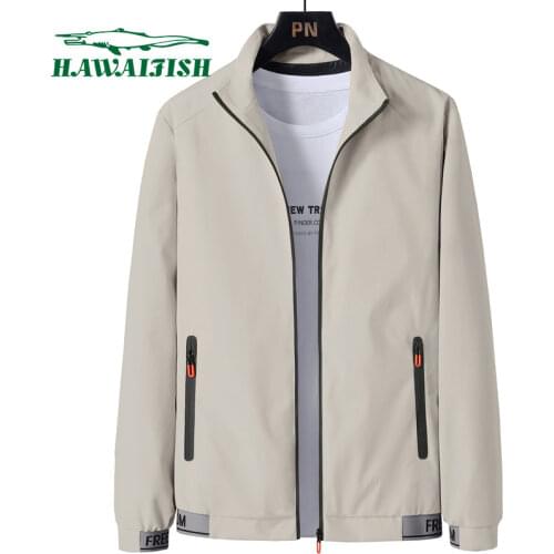 Hawaifish brand mens jacket 2021 new autumn and winter casual stand-up collar windbreaker youth fashion hot sale veste homme