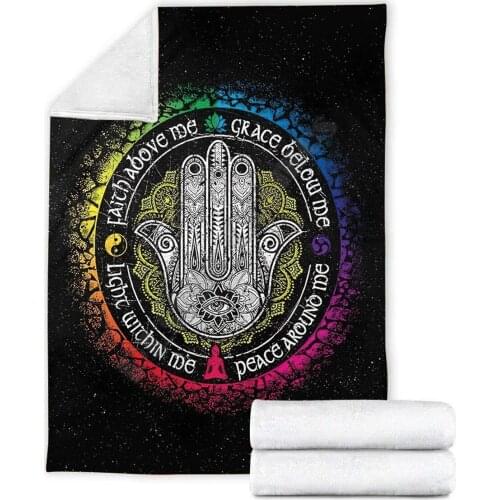 Hamsa Soft and Warm Blanket printed fleece blanket Beds Hiking Picnic Thick Quilt Fashionable Bedspread Sherpa Throw Blanket 05