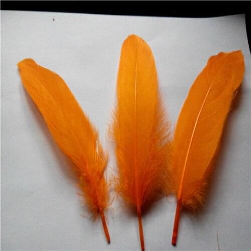 Wholesale Quality 100Pcs/lot Beautiful orange Goose Feather 15-20cm Decorative Feathers For Craft Fashion DIY