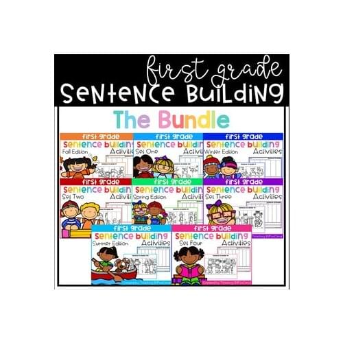 First Grade Sentence Building (THE BUNDLE) Learning PDF Electronic File