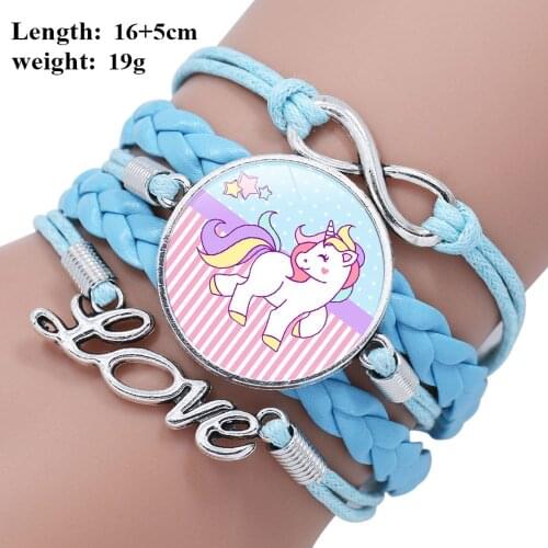 Unicorn Braided Kids Bracelet for Girls Friendship Bracelets Jewelry Multi-layer Charm Bracelet Fashion Jewelry gifts for girls