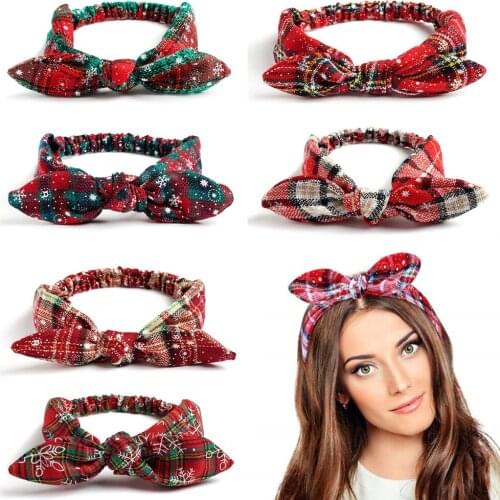 Cute Christmas Gift Scrunchie Pack Headband Bunny Ears Hair Accessories Head Band Rabbit Headbands For Women Ties Bands Fashion