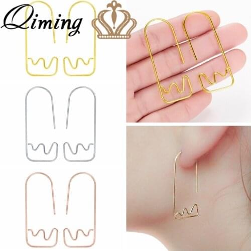 QIMING Mountain Abstract Women Earrings Earth Unusual Jewelry Gold Earring Earth Mountain Range Fashion Jewelry Earring