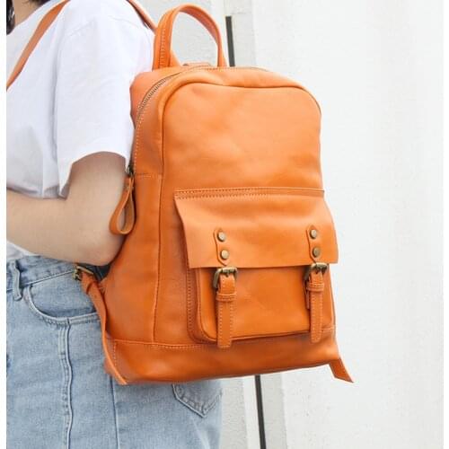 High Quality Luxury Backpack Women Bags Natural Leather Backpacks College style School Bags Vintage Large Capacity Travel Bags