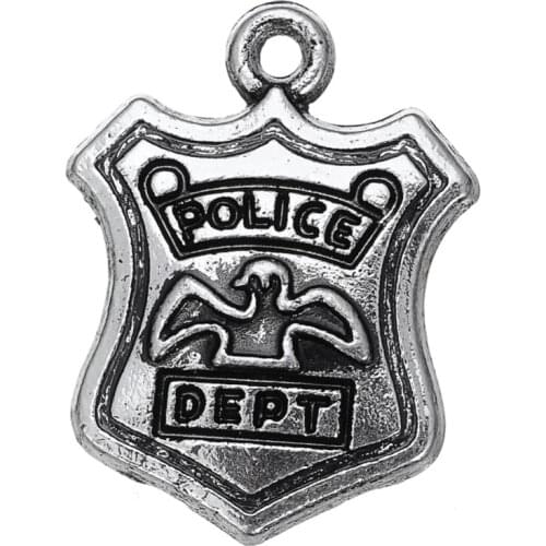 Skyrim Handmade Jewelry Accessories Making Vintage Floating Pendants Police Dept Badge Army Profession Message Charms 10Pcs