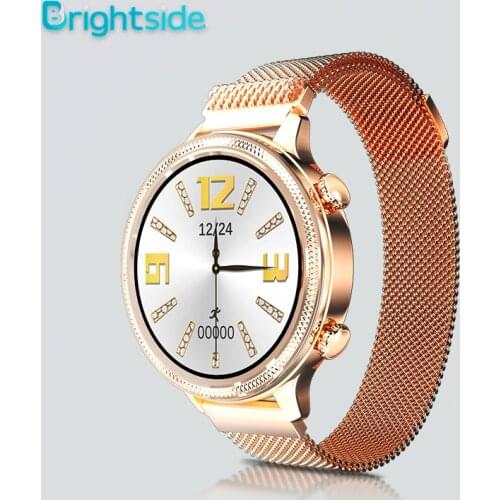 Brightside M3 Stainless Steel Smart Watch Women Sport Wrist Watches for Android IOS Heart Rate Blood Pressure Smartwatch 2021