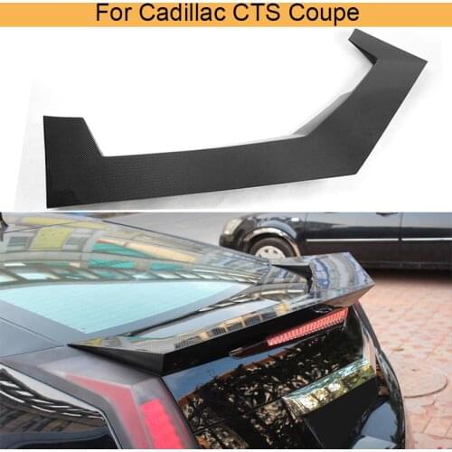 For Cadillac CTS Coupe Rear Trunk Lip Spoiler Carbon Fiber Rear Wing Lip 2011 - 2014