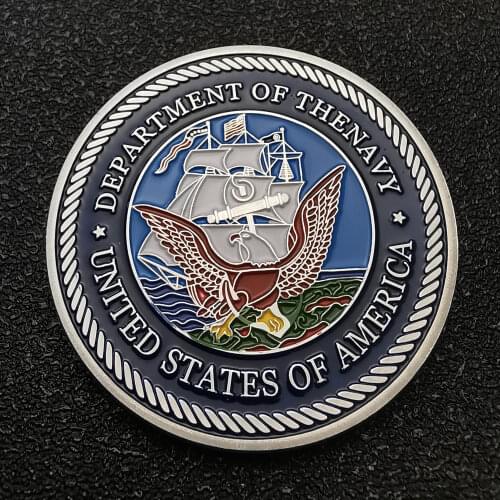 USA Army Department Of The Navy Silver Plated Coins Military Challenge Collectible Gifts