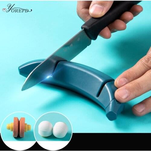 OYOREFD Creative Banana Shape Knife Sharpener Professional Fast Scissor Knife Grinder Kitchen Mini Manual Non-slip Sharpener