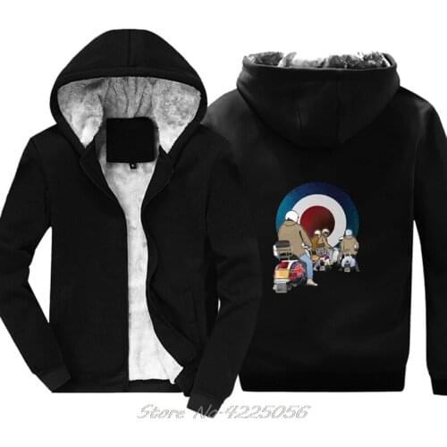 Manday Going Home Vespa Piaggio Monocycle Rider hoodies Mens Fashion Thickened Warm Sweatshirts Zipper Hoody