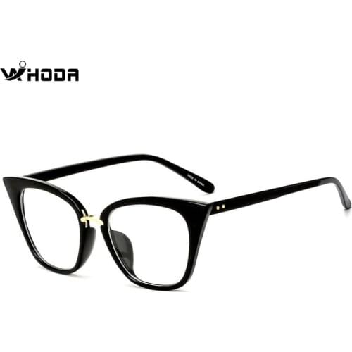 WIHODA Female Cat Eyes Precription Glasses Frame Women Black Eyeglass Optical Glass Frameme for Myopia Presbyopia Hyperopia F216