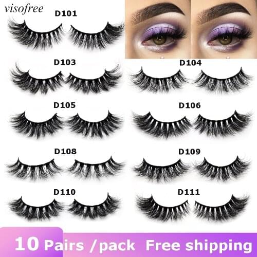 10 pairs/lot visofree 3D mink lashes natural long wispy thick false eyelashes maquillaje reusable eyelashes set wholesale D101
