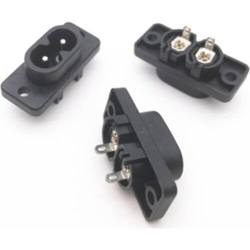 10Pcs/lot AC 250V 2.5A IEC320 C7 Socket Soldering Pins Power Connector IEC 320