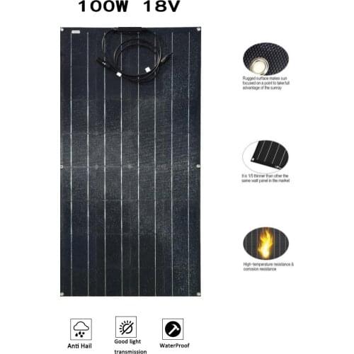 100W 18V ETFE panel flexible solar panels soft roof with vehicle-mounted electric vehicle rV charging board power generation