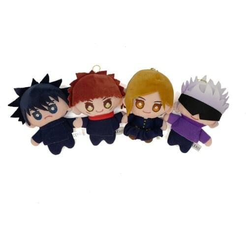 12Pcs/lot Jujutsu Kaisen Plush Doll Pendant Yuji Itadori Gojo Satoru Fushiguro Megumi Anime Stuffed Dolls Keyring Kids Gift 10cm