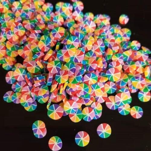 20g/lot 5mm Lollipop Polymer Clay Sprinkles Colorful Bonbons for DIY Card Making Tiny Cute Candy plastic klei Mud Particles