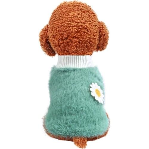 3 Colors Winter Pet Clothes Daisy Print Plush Soft Warm Dog Clothes Dogs Coat Jacket Ropa Perro Pomeranian Poodle Yorkie XS-XL