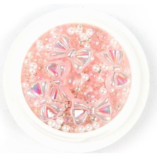 3D Bow Nail Art Rhinestones Aurora Color Acrylic Crystal Butterfly Jewelry for DIY Nail Art Reminder Pendant Design