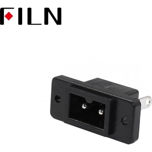 AC-15 AC 250V 2.5A IEC320 C8 Male 2 Pins Power Inlet Socket Panel Embedded