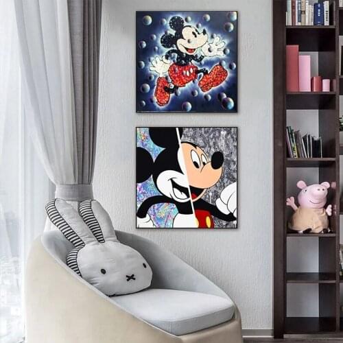 5D Diy Diamond Painting Disney Full Square Round Diamond Embroidery Cross Stitch Kits Home Decor Mosaic Graffiti Mickey