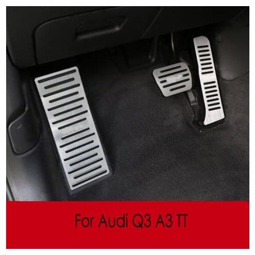Aluminum Car Footrest Pedal Fuel Gas Brake Pedals Pad Plate For Audi Q3 8U A3 8P A1 TT LHD Car Styling Accessories