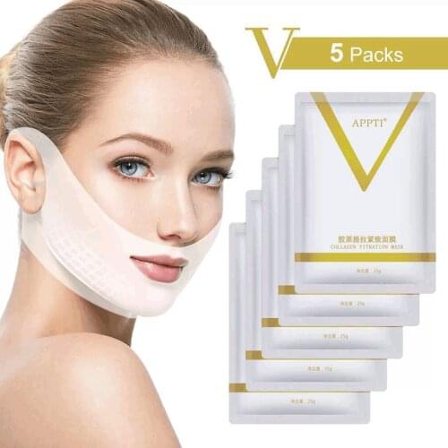 APPTI 4D V Face Chin Cheek Lift Thin Face-Lifting Bandage Facial Slimming Ear Hydrogel Neck Slimmer Beauty Skin Care Tools