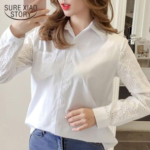 Blusas Long Sleeve Fashion Women Tops and Blouses Loose Hollow Women Shirt 2021 Autumn Floral Office Full Ladies Clothing 1488