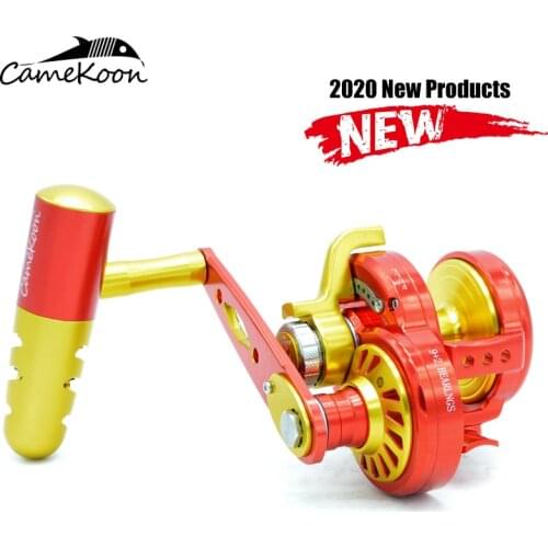CAMEKOON slow jigging fishing reel overhead reel 32kg drag 9+2BBs Gear ratio 6.3:1 Metal saltwater boat trolling fishing wheel