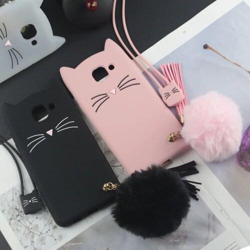Cute 3D Cartoon Silicon Case for Samsung Galaxy J8 J7 J6 J5 J4 J2 J1 Plus Prime 2018 Cases Beard Cat Lovely Ears Phone Cover