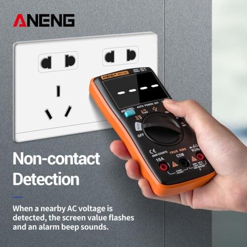 AN113D Digital Multimeter 6000 Counts Electrical Meter Transistor Tester Temperature Auto Ranging AC/DC Voltage Meter
