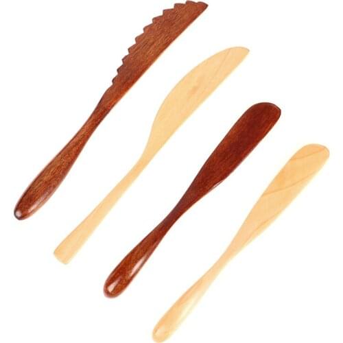Wooden Marmalade Knife Mask Butter Knife Cheese Dessert Jam Tabeware Dinner Breakfast Toast Bread Thick Handle Knife Kichen Tool